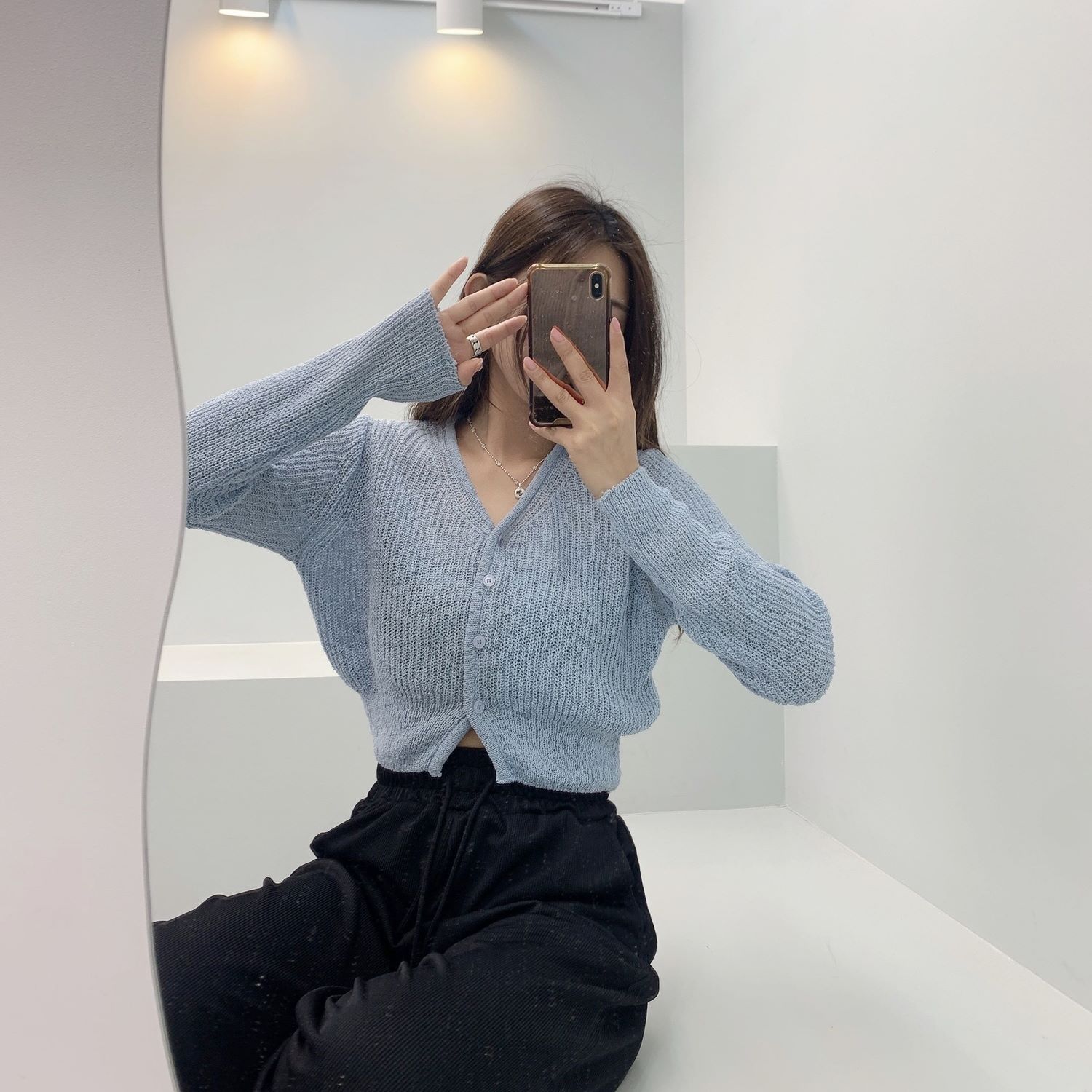 레모나 Y넥 베이지 가디건 [무료배송] 상세 이미지 11