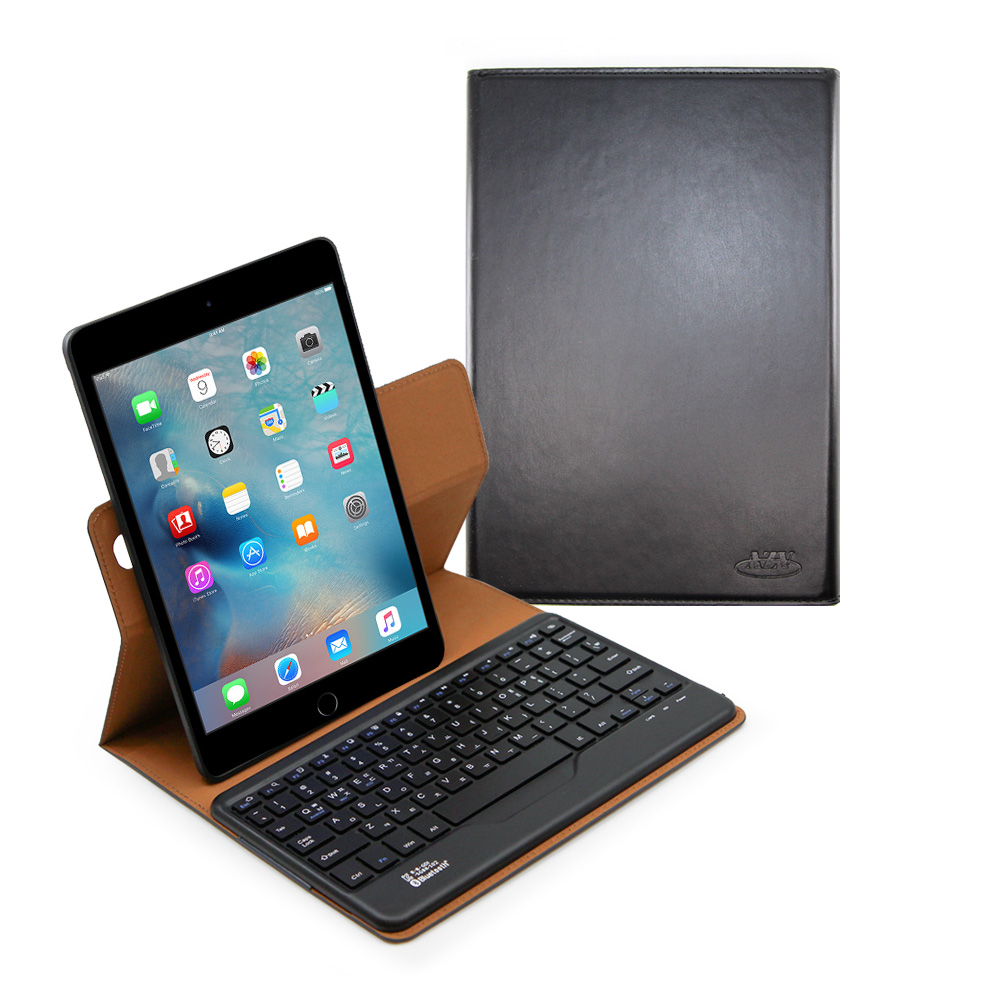 [아이패드미니4] AZA 블루투스 키보드 케이스 가죽 360도 회전형 아자케이스