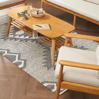 높은 거실 테이블 엔틱 높은 쇼파 테이블 원형 통원목 좌탁