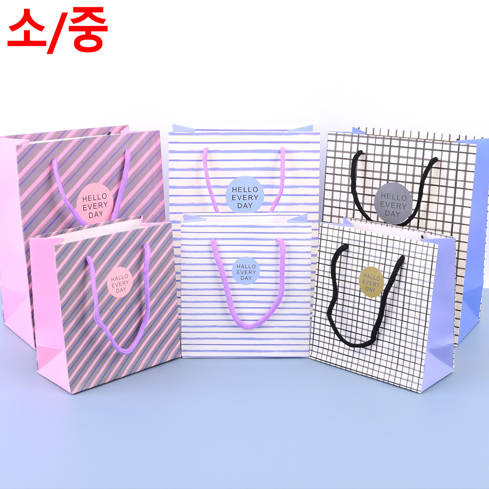 선물용 종이 가방 도시락 쇼핑백 리유저블 손잡이 - 상세 이미지 2