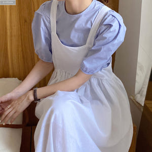 에이징 볼륨 A라인 코튼 뷔스티에 롱원피스 2color 여름 봄 레이어드... 착용 후기 | 사이즈/핏 총정리 - 상품 이미지 4