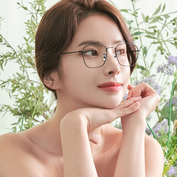 티타늄 안경 테 시력보호 자외선 블루라이트 차단 남자 여자 패션 사각 - 상세 이미지 3