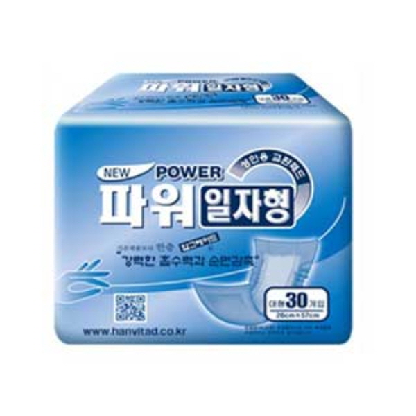 간병용 병원용 환자용 파워 일자형 리필형 성인용 교환 패드 기저귀 30개입 - 상품 이미지