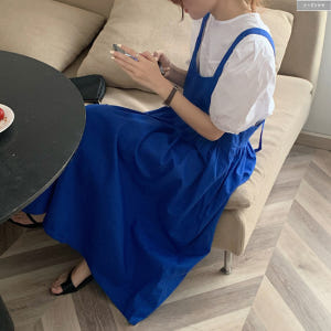 에이징 볼륨 A라인 코튼 뷔스티에 롱원피스 2color 여름 봄 레이어드... 착용 후기 | 사이즈/핏 총정리 - 상품 이미지 2
