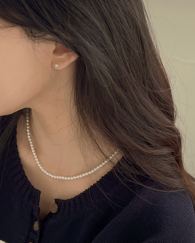 3~12mm 클래식 스와로브스키 진주 목걸이 초커 레이어드 - 상세 이미지 3