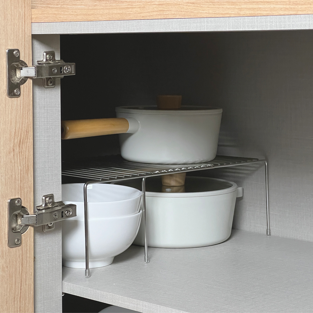 스텐 길이조절 싱크대 하부장 선반 정리 수납 접시 그릇 싱크랙 냄비 정리대