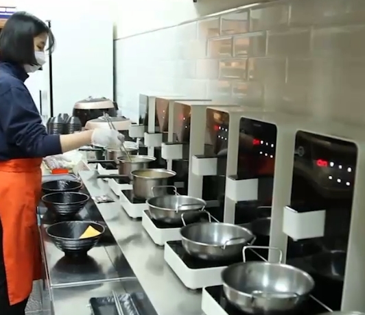 하우스쿡 라면기계 FCH-D220 인덕션 한강라면기계 업소용 연속조리기 국산