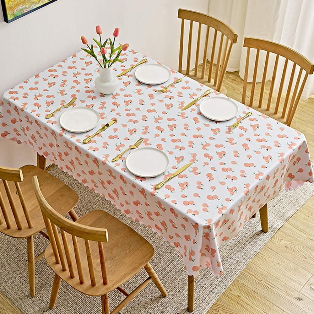 오렌지피치 방수테이블보 2인용 미니 테이블보 레이스 식탁커버 협탁보 방수 캠핑식탁보