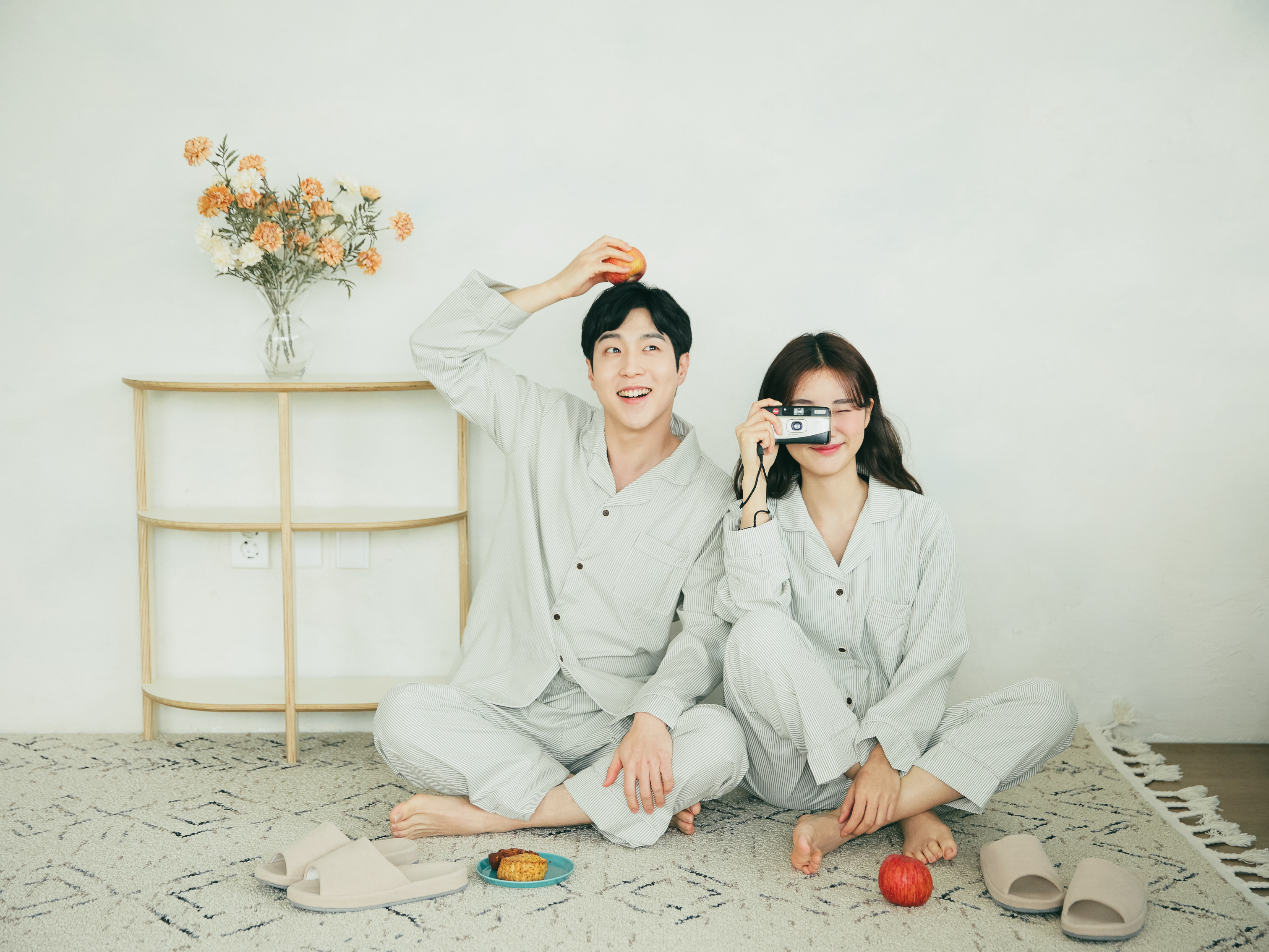 포그니포 커플 잠옷 파자마 홈웨어 수면 신혼부부 세트 - 상세 이미지 3