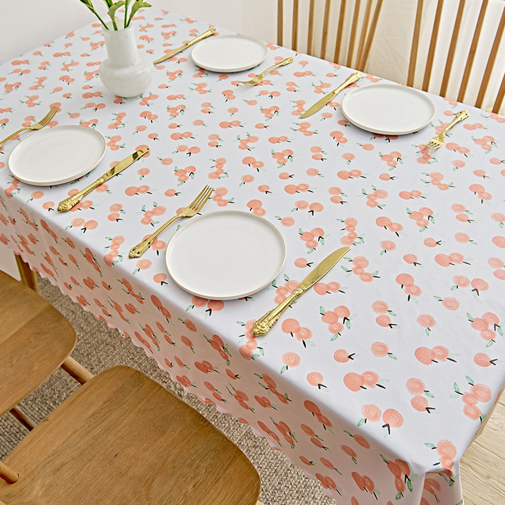 오렌지피치 방수테이블보 2인용 미니 테이블보 레이스 식탁커버 협탁보 방수 캠핑식탁보