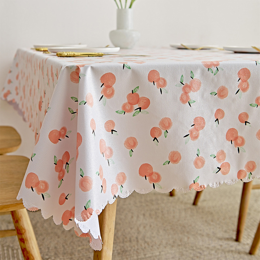 오렌지피치 방수테이블보 2인용 미니 테이블보 레이스 식탁커버 협탁보 방수 캠핑식탁보