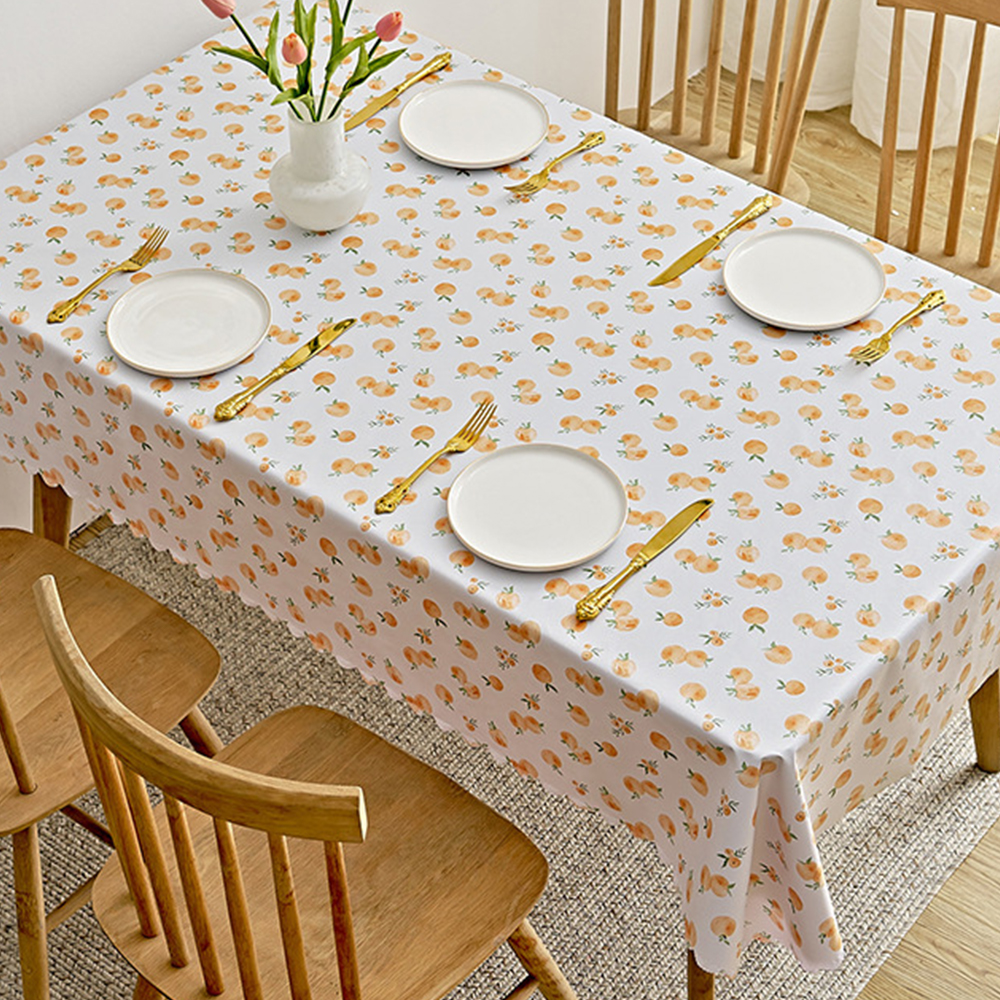 오렌지피치 방수테이블보 2인용 미니 테이블보 레이스 식탁커버 협탁보 방수 캠핑식탁보