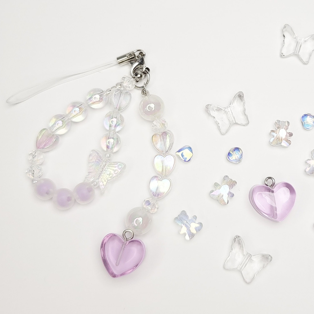 비즈 키링 만들기 세트 DIY 비즈공예 재료 부자재 열쇠고리 파스텔 키트