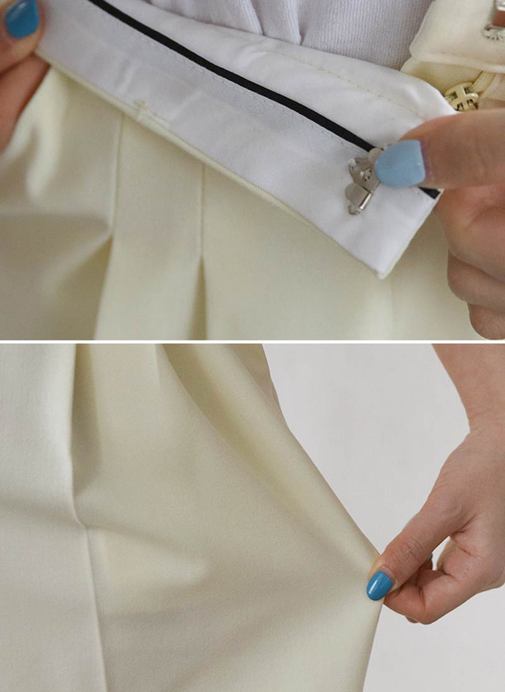 하이웨스트 핀턱 반바지 여름 바지 여자 썸머 반바지 4부 스판 키작녀 숏팬츠 - 상세 이미지 5