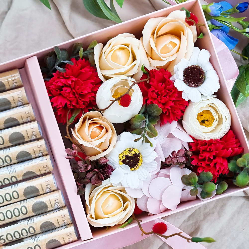 반전 용돈박스 상자 돈케이크 엄마 아빠 생일 선물 클래식투명돈티슈