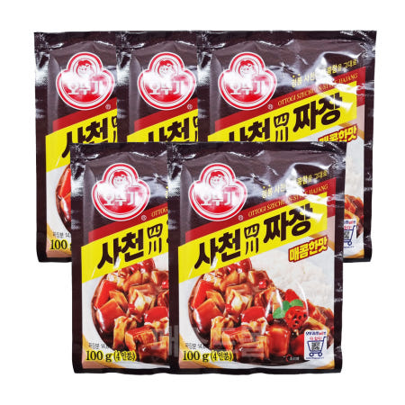[(주)오뚜기]오뚜기 짜장분말 사천짜장 매콤한맛, 100g, 5개