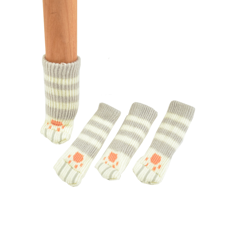 뷰레이터닷컴 고양이 의자커버 식탁다리 4개입 의자발커버 체어슈즈 소음방지