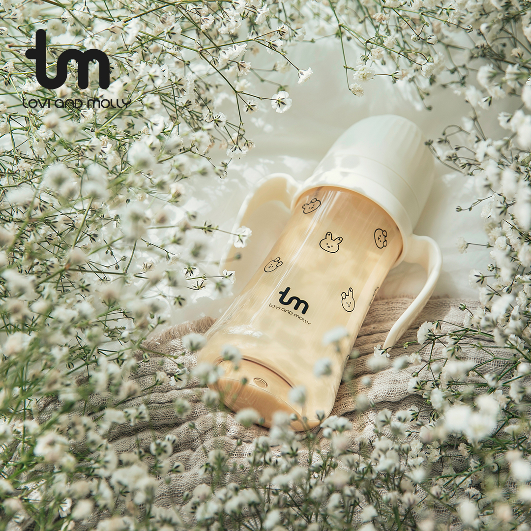 [토비앤몰리] 새지않는 아기 유아 물컵 이유식 자기주도 빨대컵 돗바니 화이트 180ml 280ml 이미지 8