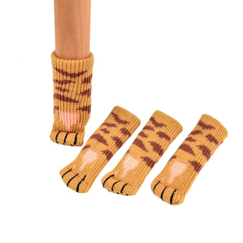 뷰레이터닷컴 고양이 의자커버 식탁다리 4개입 의자발커버 체어슈즈 소음방지