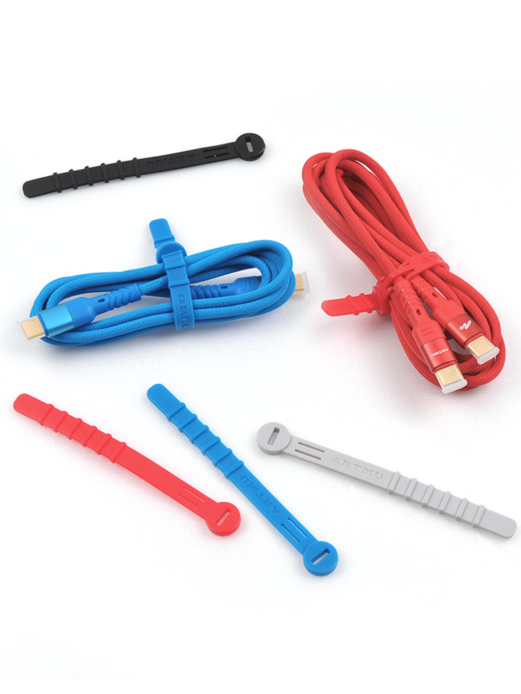 선 정리용 실리콘 케이블 타이 홀더 4P SET