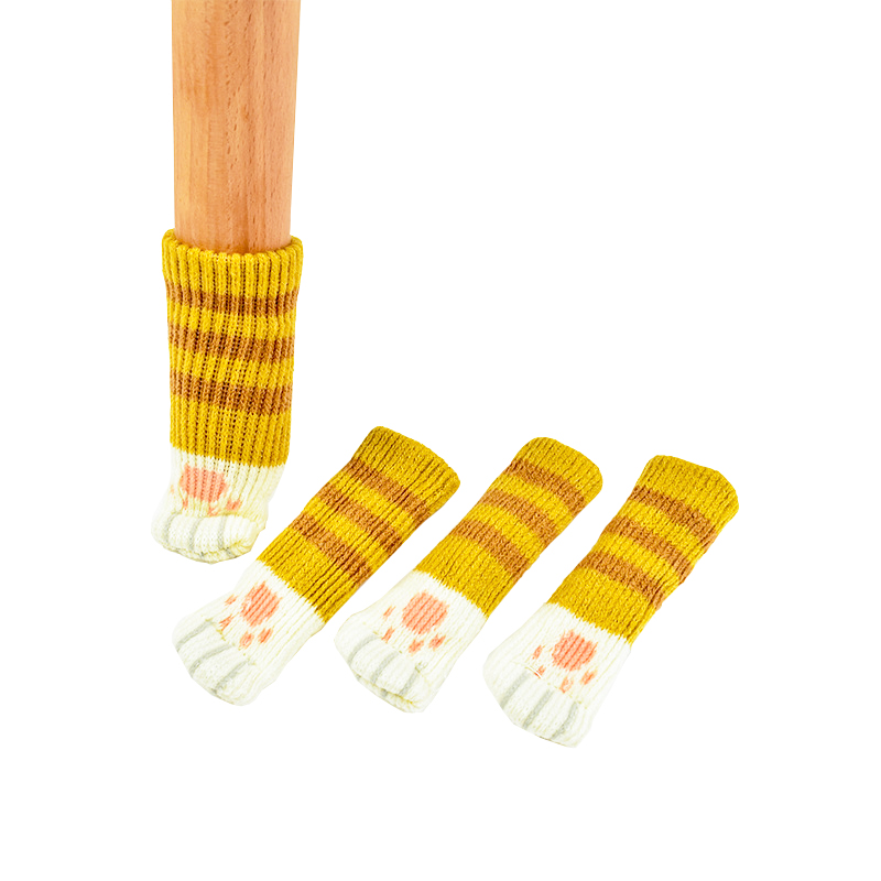 뷰레이터닷컴 고양이 의자커버 식탁다리 4개입 의자발커버 체어슈즈 소음방지