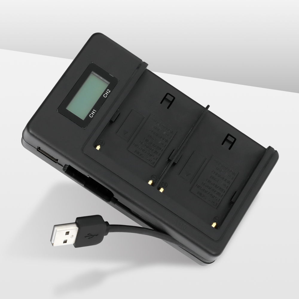 F타입 배터리 듀얼 충전기 NP-F960 F970 호환 F타입 배터리 충전기 1개 - 상품 이미지
