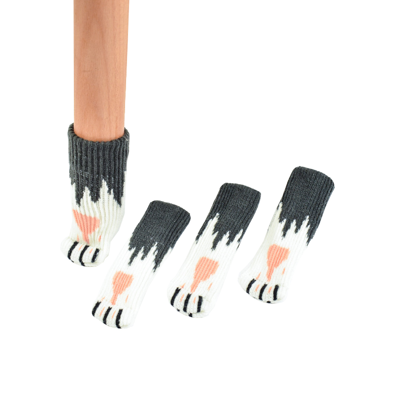 뷰레이터닷컴 고양이 의자커버 식탁다리 4개입 의자발커버 체어슈즈 소음방지