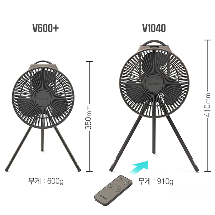 크레모아 캠핑 타프팬 v600+그레이 선풍기 파우치 가방세트 실링팬 차박 무선 서큘레이터 이미지 2