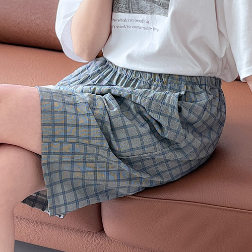 주머니 체크 잠옷 바지 남여공용 커플 파자마 - 상세 이미지 4