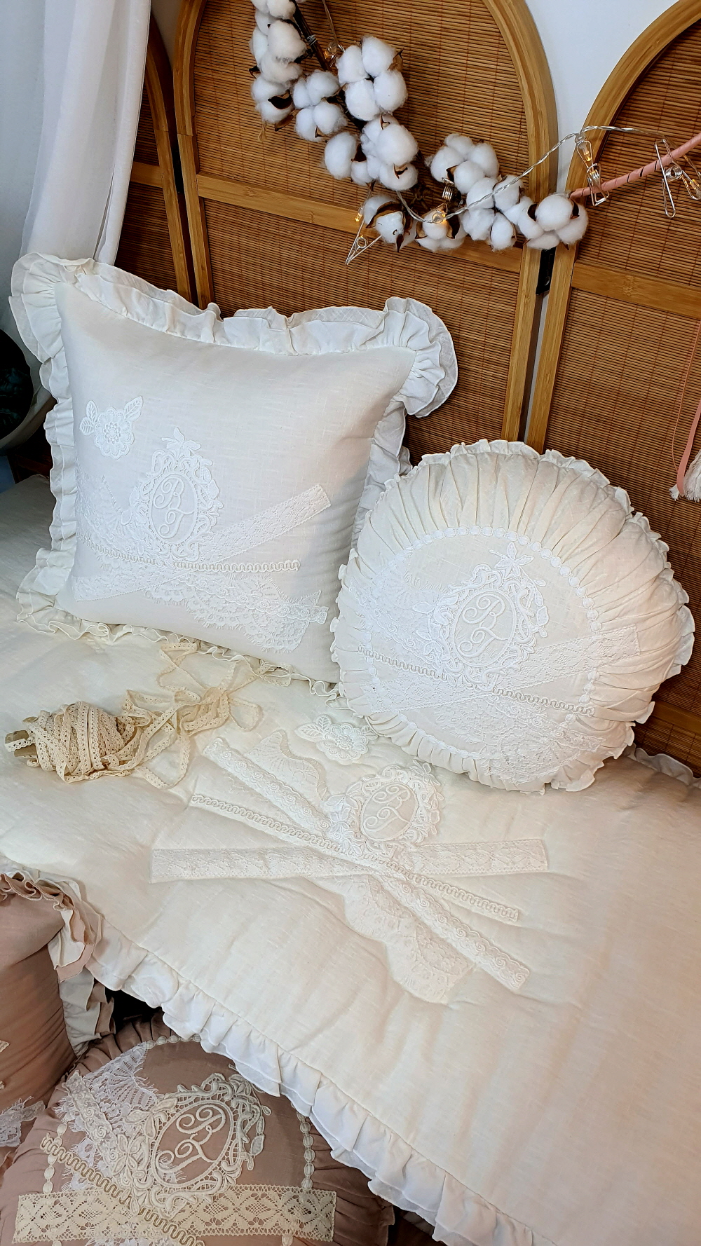 린넨레이스 프릴 쇼파패드4인용 3인용 돌쇼파패드 맞춤제작