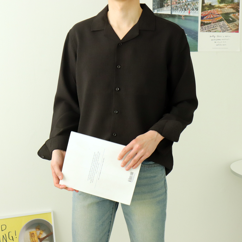남자린넨셔츠 오버핏 와이드카라 링클프리 남자셔츠 이미지 7