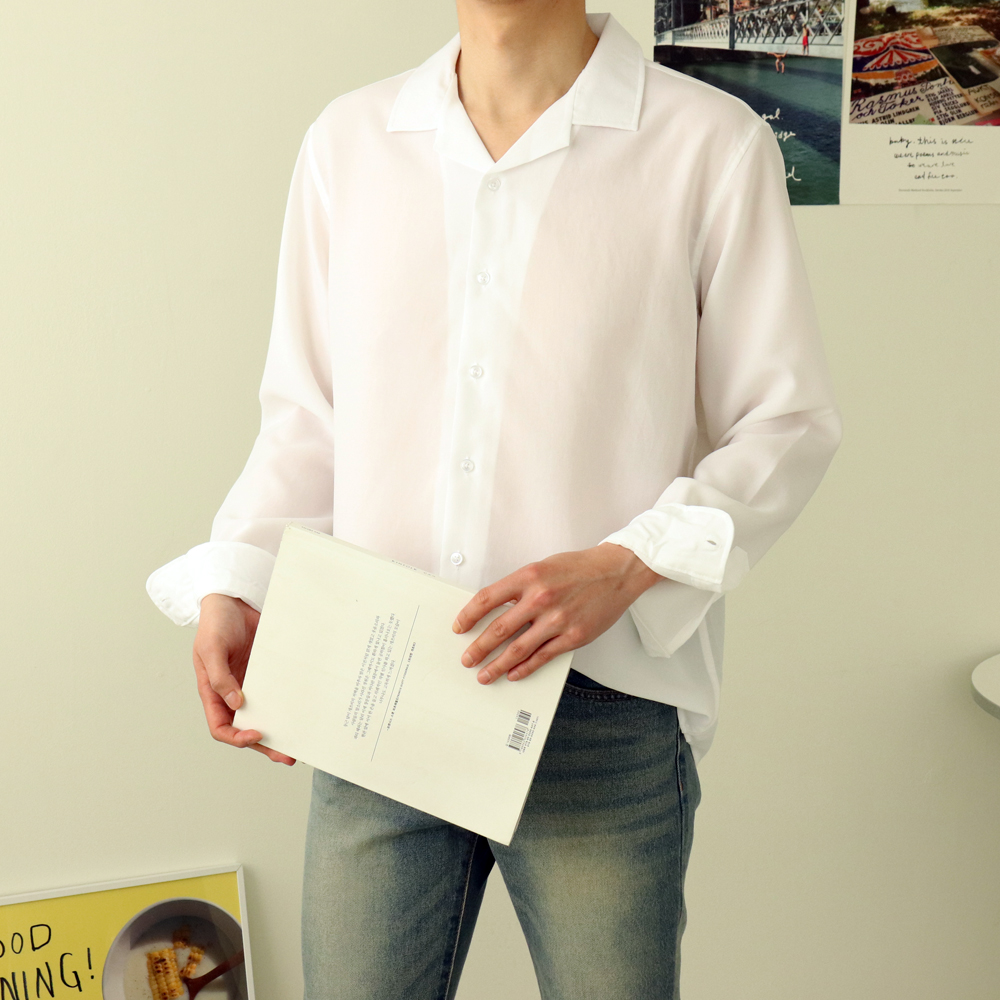 남자린넨셔츠 실크 링클프리 커플남방 남자셔츠 이미지 8