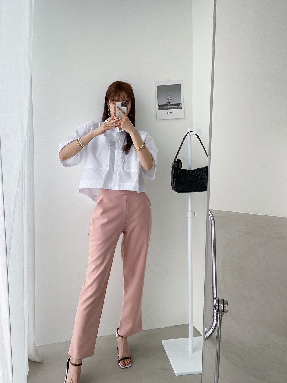 여름 봄 허리 밴딩 고무줄 쭉 옆선 날컷팅 기본 일자 슬랙스 팬츠 편한 정장 오피스룩 - 상세 이미지 3
