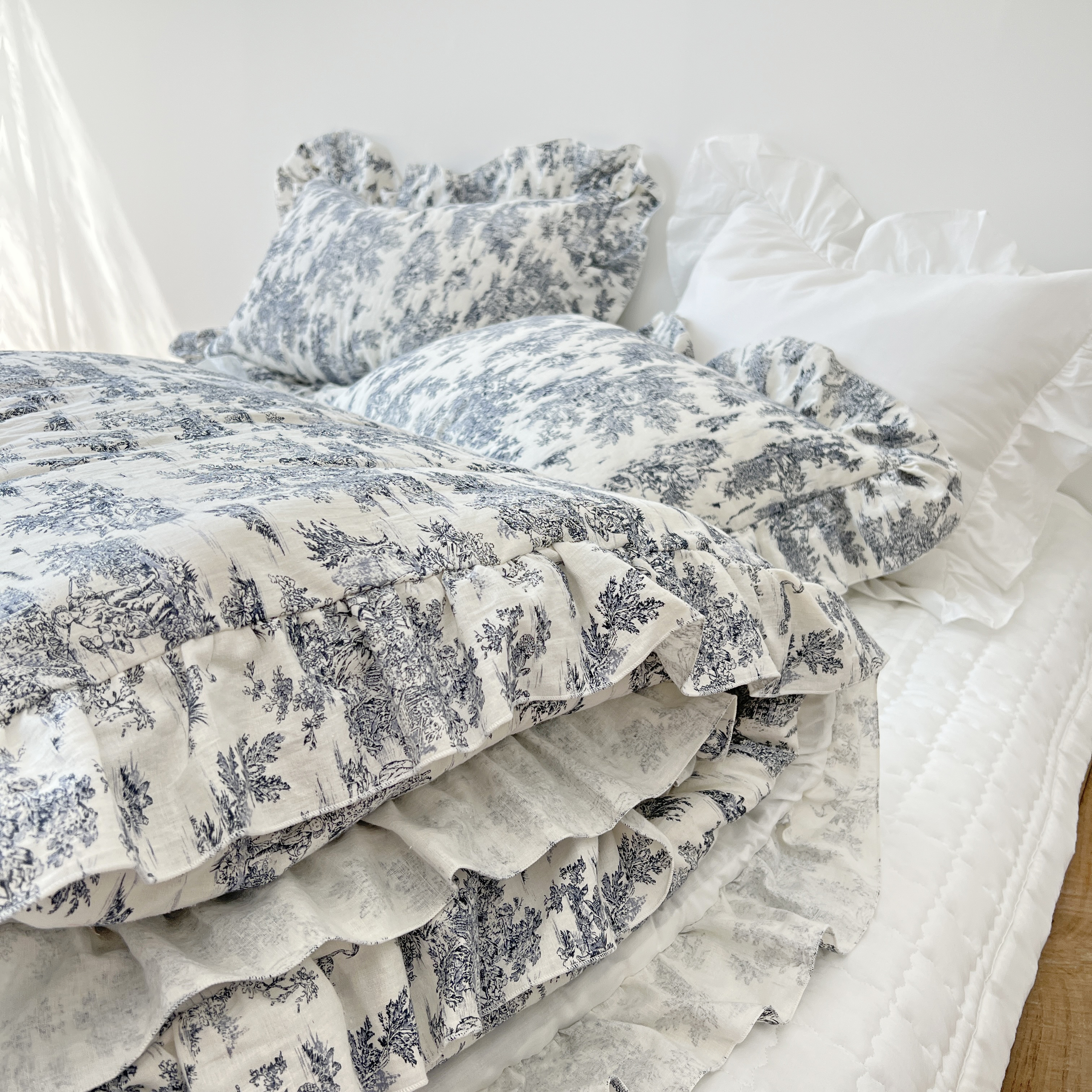 뜨왈 명화 린넨 모달100 알러지케어 옥수수솜 프릴 차렵 이불 S/SS