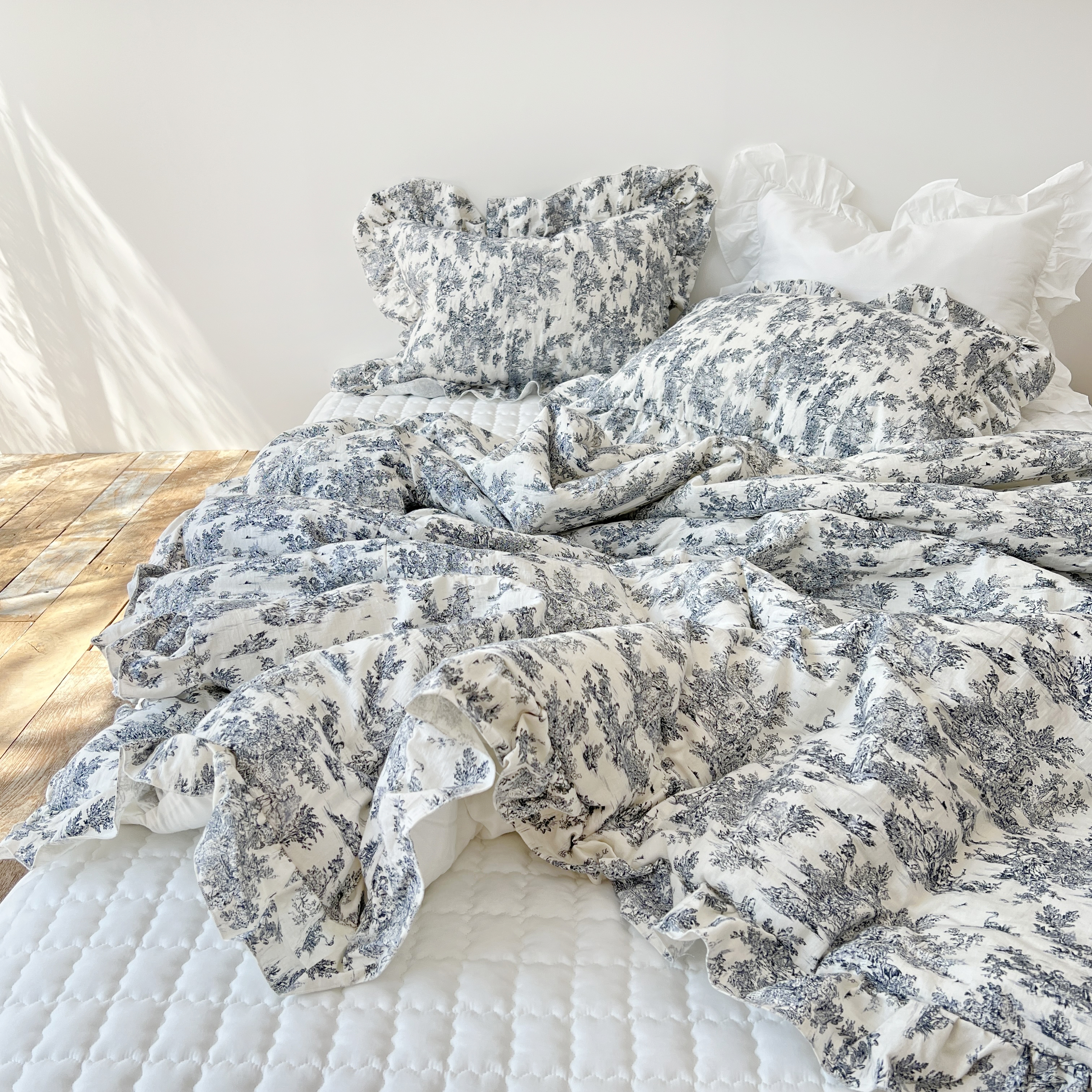 뜨왈 명화 린넨 모달100 알러지케어 옥수수솜 프릴 차렵 이불 S/SS