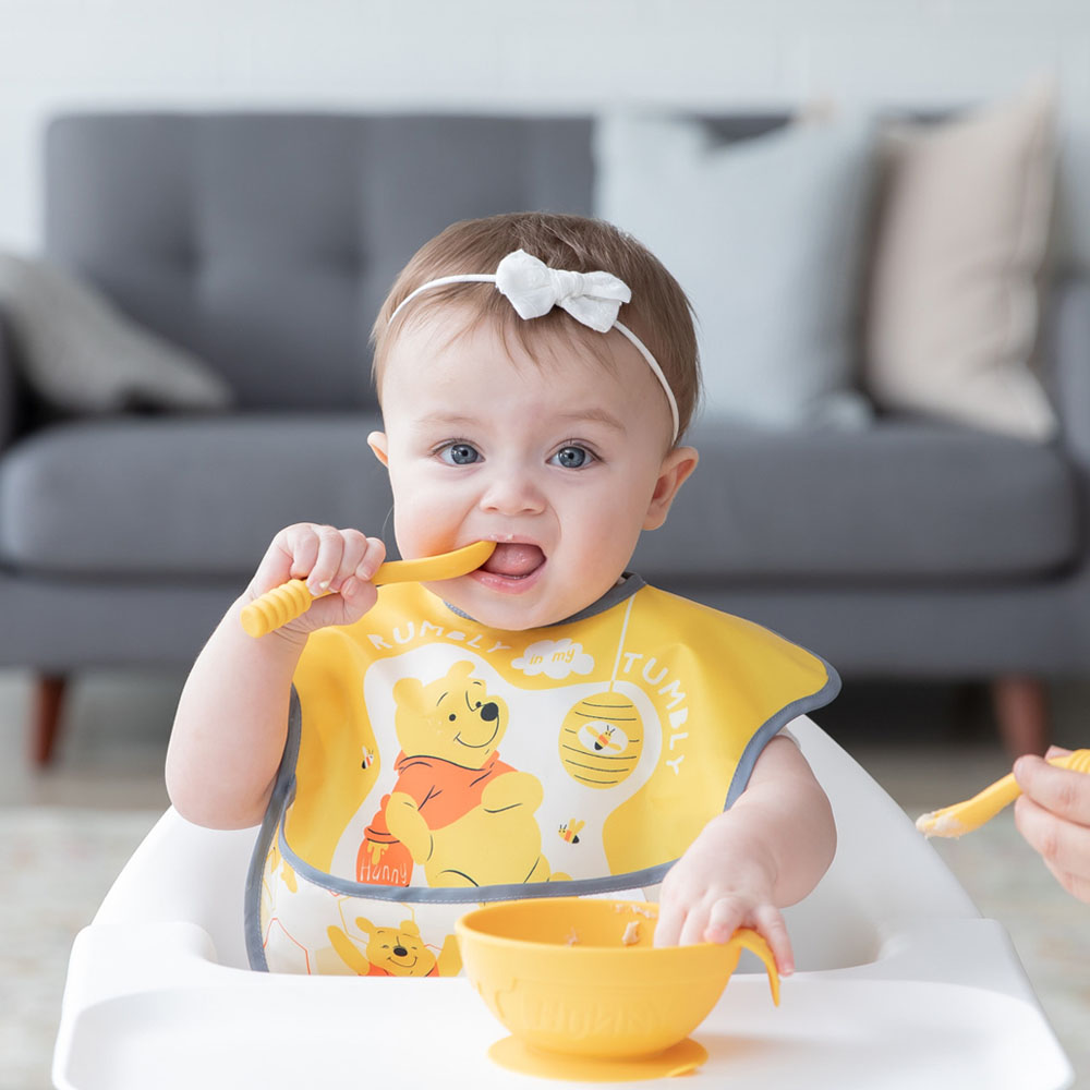 [범킨스] 초기 신생아 아기 방수 자기주도 범킨스 이유식 턱받이 하트