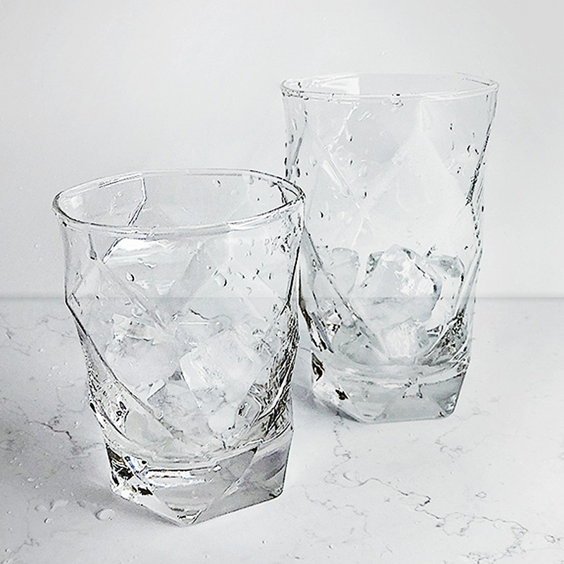 루미낙 큐브 언더락 260ml 하이볼 350ml 유리잔 홈카페잔 글라스잔 1P - 메인 이미지