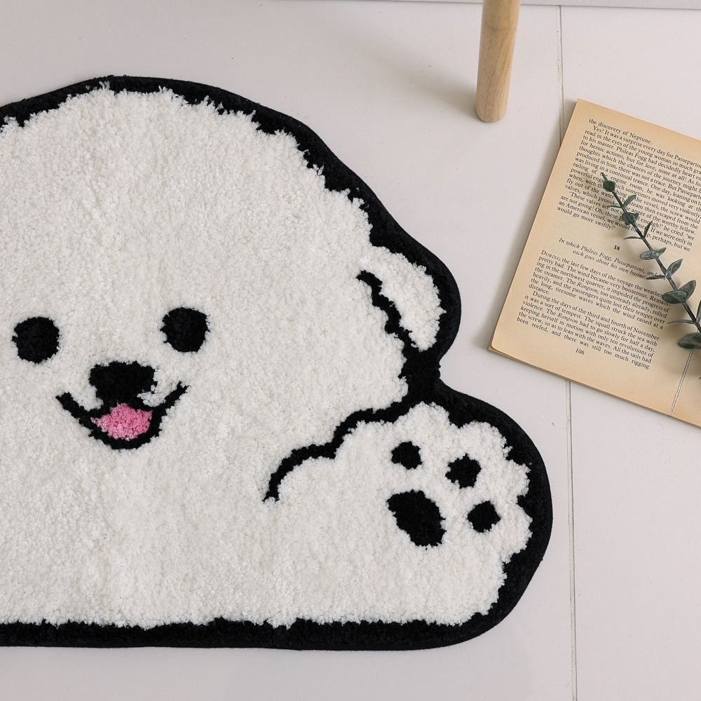 자체제작 발매트 귀여운 강아지 러그 비숑 발만세 주방 현관 매트 미니 러그 집들이 선물
