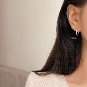 셀프러브 베이직 기본 링 귀걸이 - 925 실버 원터치 민자 슬림 서브 ... 솔직 후기 | 실사용자 리뷰 분석 - 상품 이미지 2