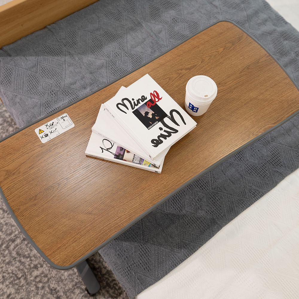 높이조절 이동식 테이블 침대용 병원 간이책상 요양원 식사 보조용 YB-O1004