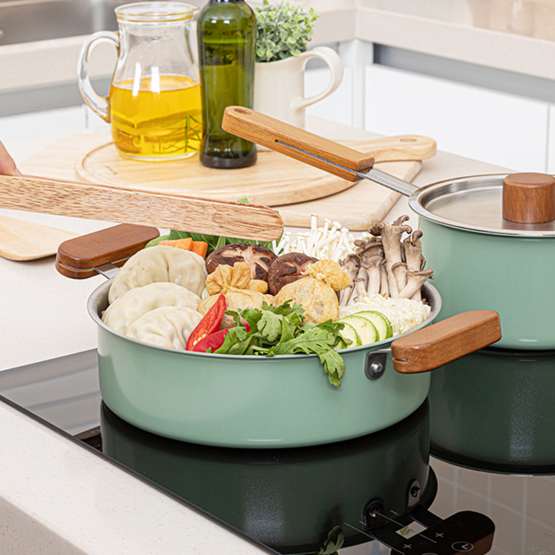 아이젠베르그 연두 IH 인덕션 겸용 스텐 세라믹 궁중 샤브샤브 전골 냄비 20cm