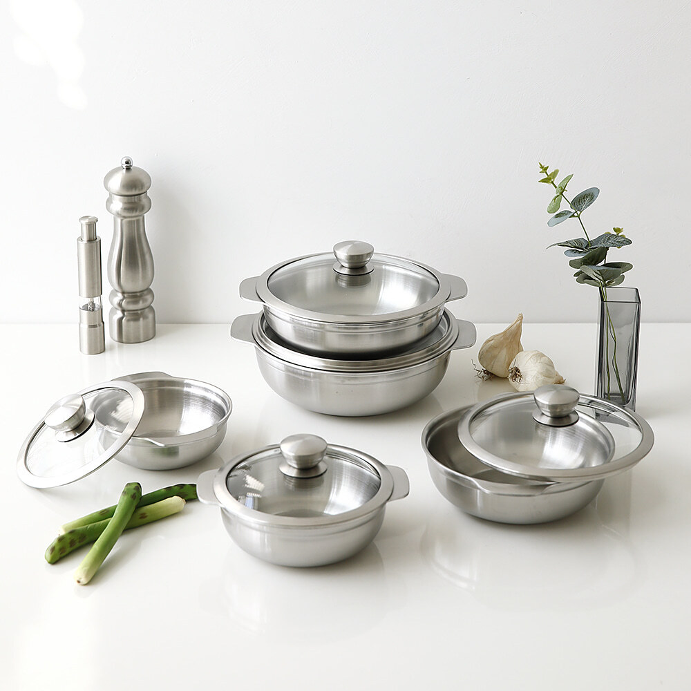 국산 알라딘 스테인레스냄비 IH인덕션용 통5중 스텐 미니 작은 소형 라면냄비 1인용