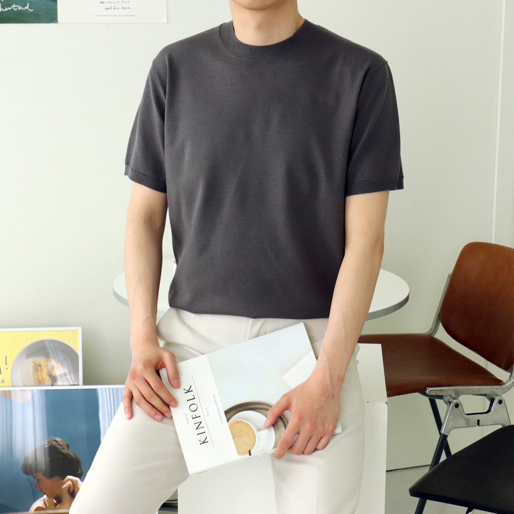남자반팔니트 빅사이즈 린넨 여름니트 남성반팔티 이미지 2