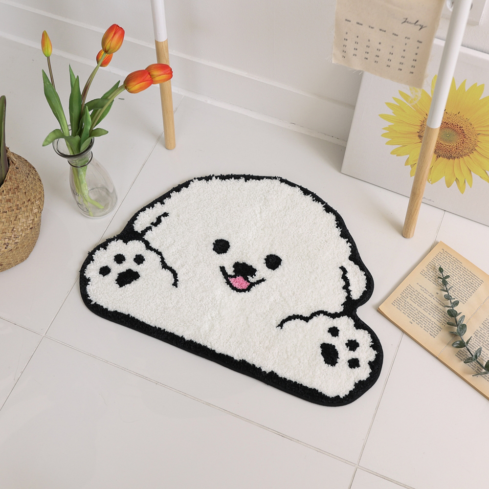 자체제작 발매트 귀여운 강아지 러그 비숑 발만세 주방 현관 매트 미니 러그 집들이 선물