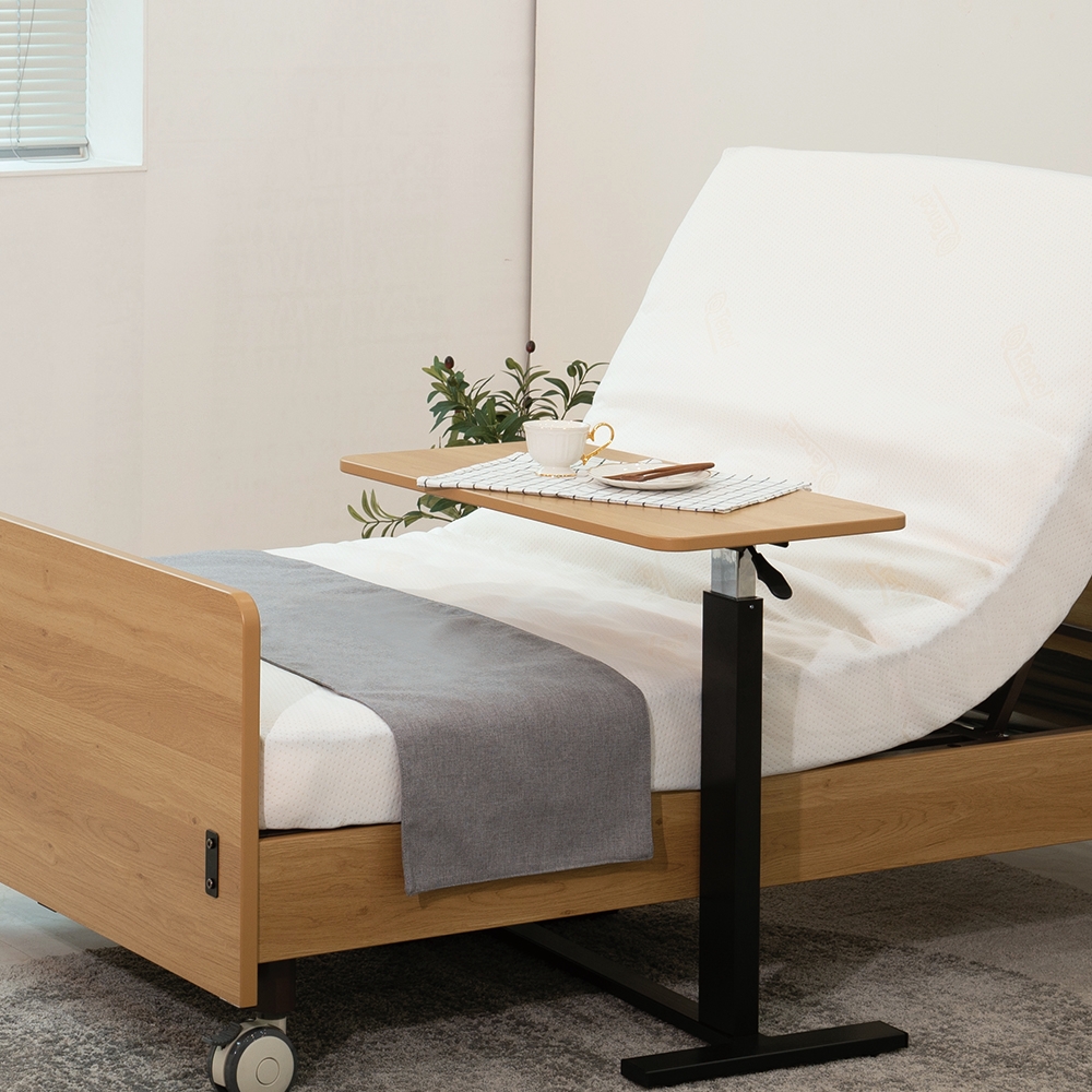 높이조절 이동식 테이블 침대용 병원 간이책상 요양원 식사 보조용 YB-O1004