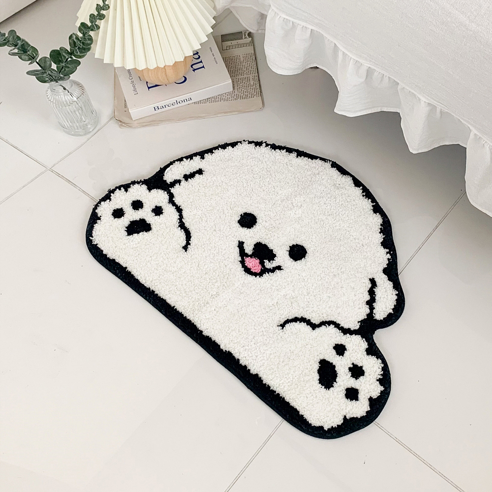 자체제작 발매트 귀여운 강아지 러그 비숑 발만세 주방 현관 매트 미니 러그 집들이 선물