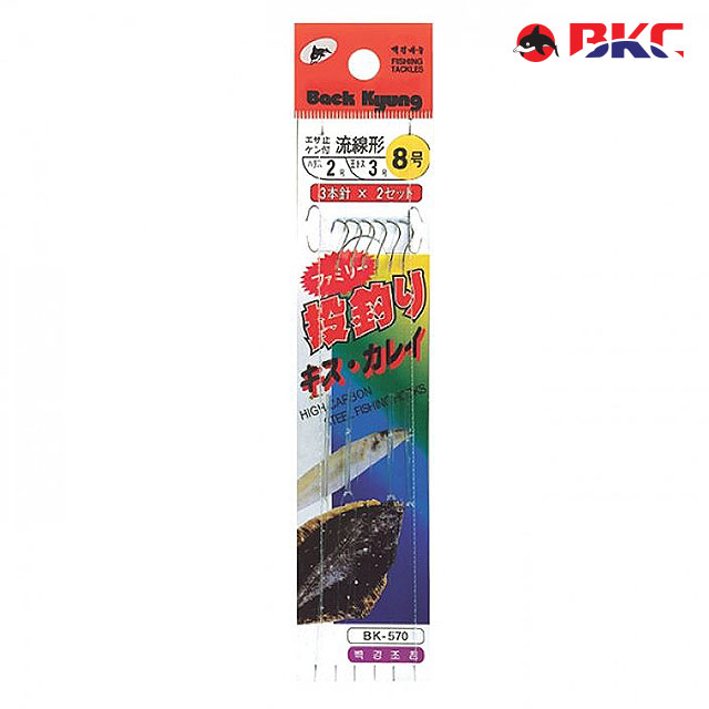 백경 유선형 도다리 바늘 카드 BK-360 가자미 넙치 3단 카드 자작편대채비 묶음바늘 - 상세 이미지 3