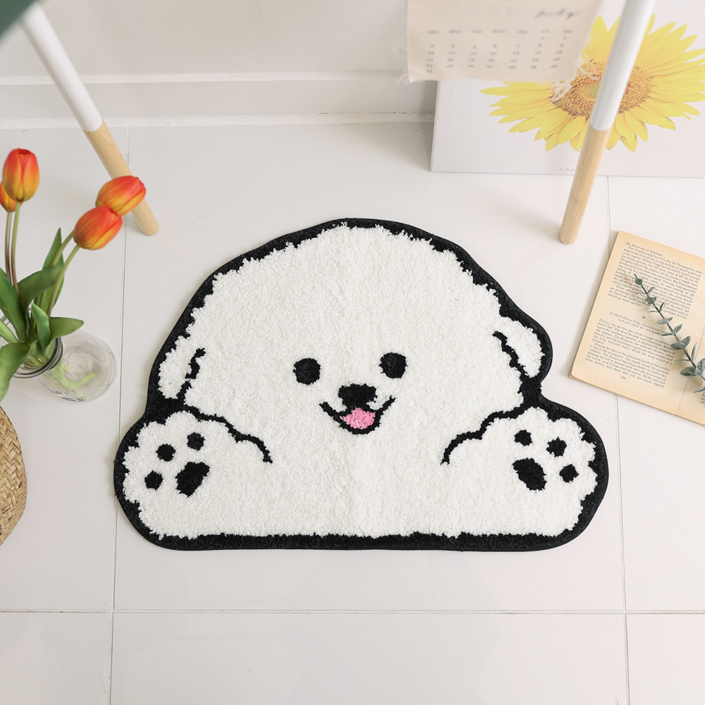 자체제작 발매트 귀여운 강아지 러그 비숑 발만세 주방 현관 매트 미니 러그 집들이 선물