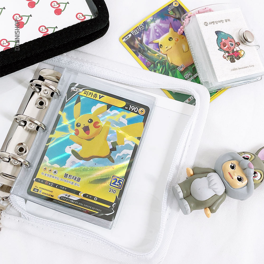 다니샵 3공 지퍼 포카바인더 프리미엄 사이즈업 미니 투명 포토카드 앨범 홀더북 다이어리 이미지 4