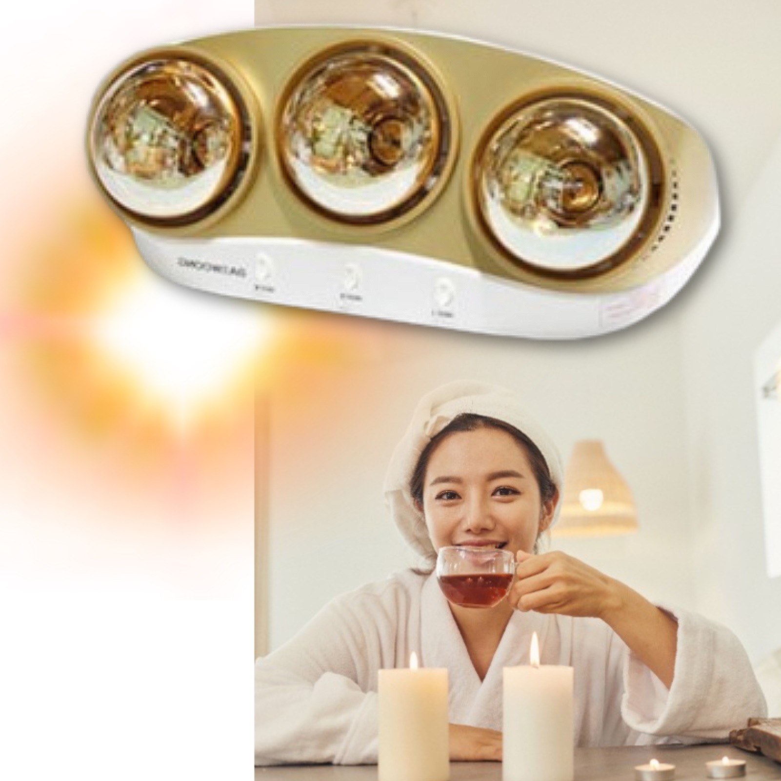 욕실용히터 화장실전기히터 욕실 온열 램프 샤워실히터